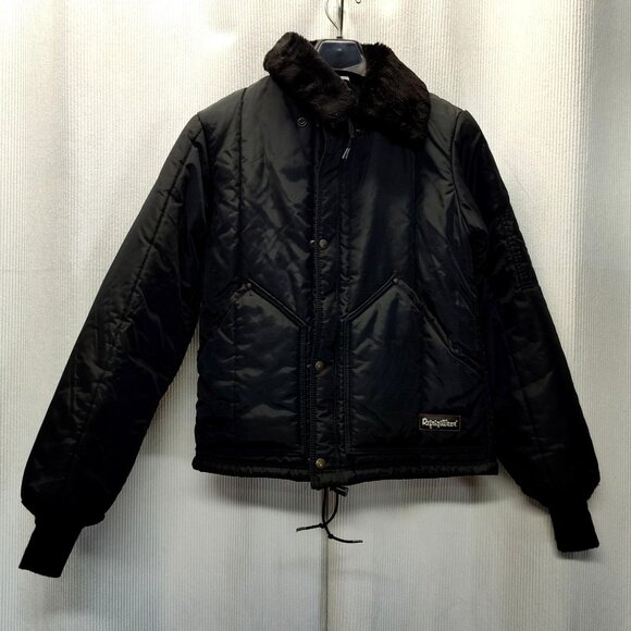 RefrigiWear Insulated Bomber Jacket Full Zip Ribbed Cuffs & Waist Men Small USA - Picture 7 of 13